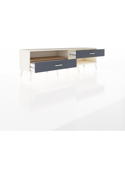 Hyperion Tv Ünitesi Tek Raflı 2 Çekmeceli 176X44X51 Aytaşı-Çam/antrasit indirimleri