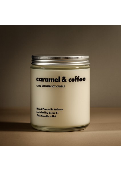 : Caramel & Coffee : Cam Kavanozda Kokulu %100 Soya Mum (Karamel, Kahve) fiyatları