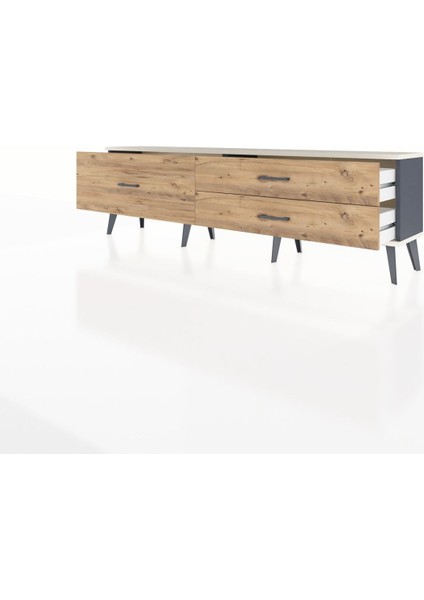 Arges Tv Ünitesi 3 Çekmeceli 176X30X51 Antrasit-Aytaşı/çam modelleri