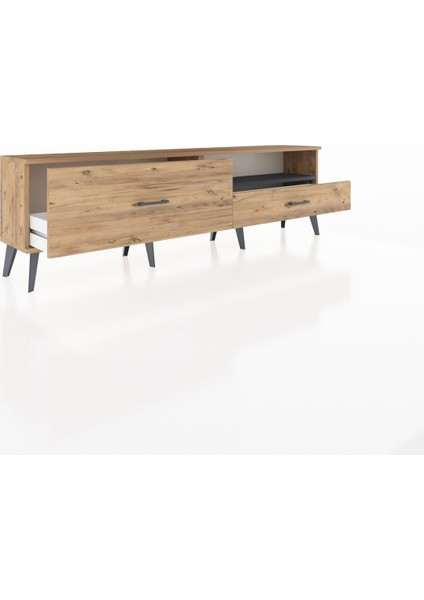 Arges Tv Ünitesi Tek Raflı 2 Çekmeceli 176X30X51 Çam-Antrasit/çam indirimleri