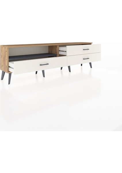 Arges Tv Ünitesi Tek Raflı 3 Çekmeceli 176X30X51 Çam-Antrasit/aytaşı indirimleri