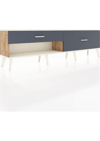 Arges Tv Ünitesi 2 Çekmeceli 176X30X51 Çam-Aytaşı/antrasit fiyatları