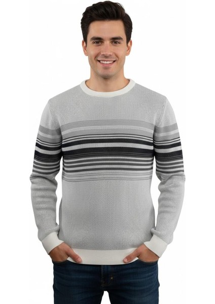 Erkek Sıfır Yaka Kazak Selanik Örgü Klasik Kalıp 5245C BGL-ST04860