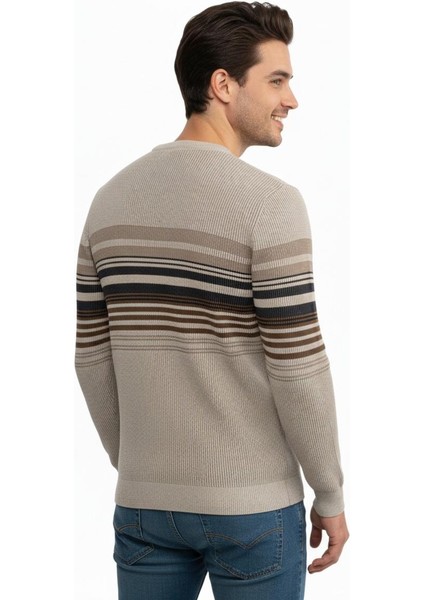 Erkek Sıfır Yaka Kazak Selanik Örgü Klasik Kalıp 5245C BGL-ST04860 modelleri