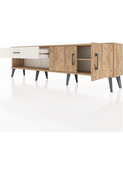 Arges Tv Ünitesi Tek Raflı Tek Çekmeceli 2 Kapaklı 176X30X51 Çam-Çam/aytaşı fırsatları