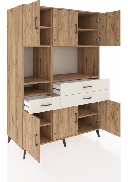 Kronos Dolap 9 Raflı 3 Çekmeceli 6 Kapaklı 132X59X195 Çam-Çam/aytaşı indirimleri