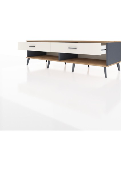 Kronos Tv Ünitesi 2 Çekmeceli 176X59X51 Antrasit-Çam/aytaşı modelleri