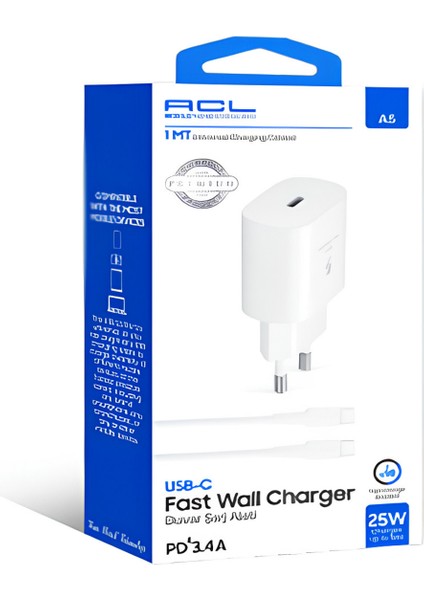 A5 Powerclassic™ Pd Quick Charge 25W 3.4A Type-C USB Kablolu Seyahat Şarj Aleti fiyatları
