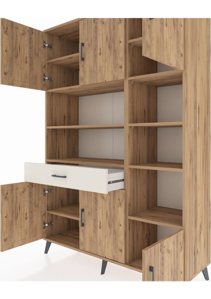 Hyperion Dolap 10 Raflı Tek Çekmeceli 6 Kapaklı 132X44X195 Çam-Çam/aytaşı fırsatları