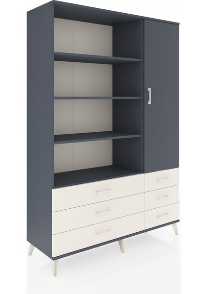 Hyperion Dolap 8 Raflı 6 Çekmeceli Tek Kapaklı 132X44X195 Antrasit-Antrasit/aytaşı fiyatları