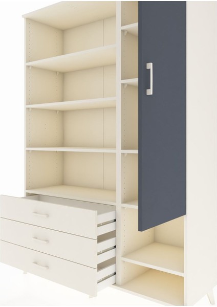 Hyperion Dolap 9 Raflı 3 Çekmeceli Tek Kapaklı 132X44X195 Aytaşı-Antrasit/aytaşı fırsatları