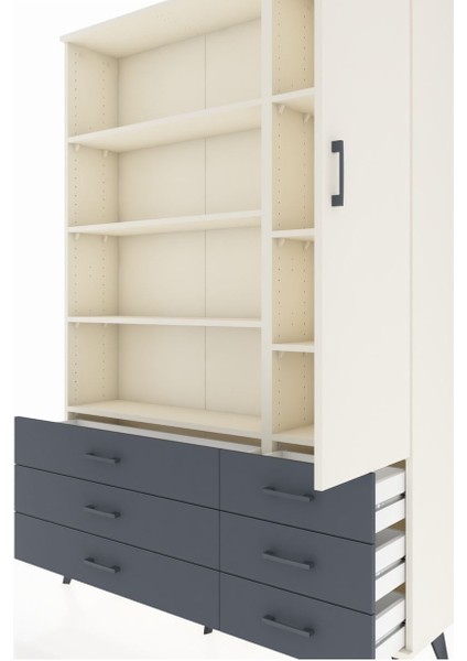 Arges Dolap 8 Raflı 6 Çekmeceli Tek Kapaklı 132X30X195 Aytaşı-Aytaşı/antrasit fırsatları
