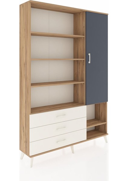 Arges Dolap 9 Raflı 3 Çekmeceli Tek Kapaklı 132X30X195 Çam-Antrasit/aytaşı fiyatları