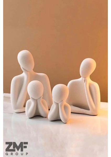 Dekoratif Iki Çocuklu Aile Seti