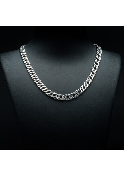 120 Mikron Rodyum Rambo Gümüş Zincir