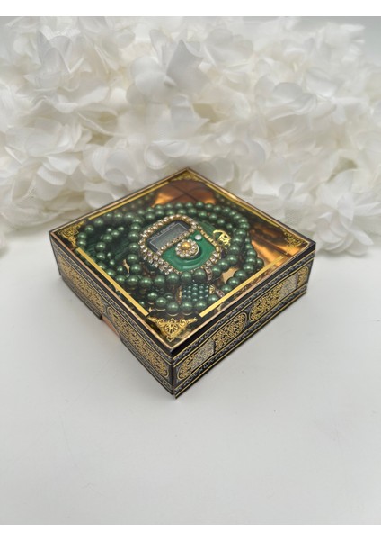 Hediyelik Taşlı Zikirmatik ve Tesbih Seti Kutulu