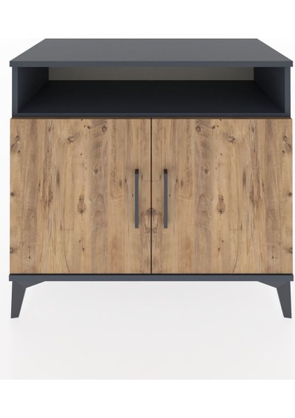 Hyperion Şifonyer 2 Raflı 2 Kapaklı 88X44X80 Antrasit-Çam