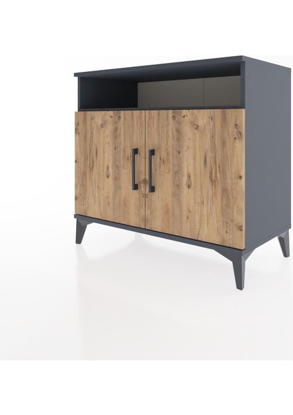 Hyperion Şifonyer 2 Raflı 2 Kapaklı 88X44X80 Antrasit-Çam modelleri