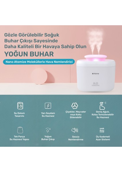 IHOME14 Rgb Renkli 3300ML Aromaterapi Difüzör Ultrasonik Hava Nemlendirici Buhar Makinesi fiyatları
