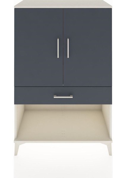 Hyperion Dolap 2 Raflı Tek Çekmeceli 2 Kapaklı 88X44X134 Aytaşı-Antrasit