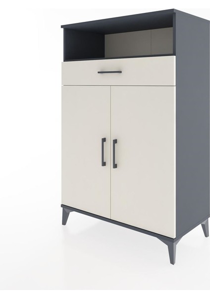 Hyperion Dolap 3 Raflı Tek Çekmeceli 2 Kapaklı 88X44X134 Antrasit-Aytaşı modelleri