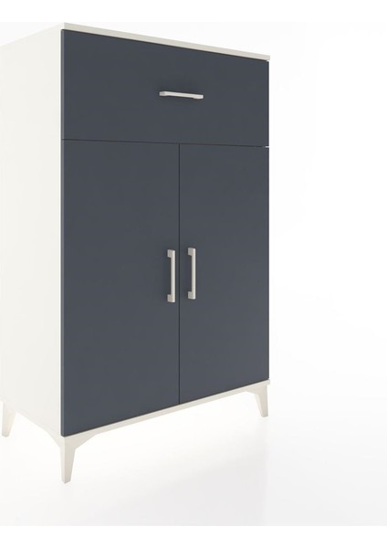 Hyperion Dolap 2 Raflı Tek Çekmeceli 2 Kapaklı 88X44X134 Aytaşı-Antrasit fiyatları
