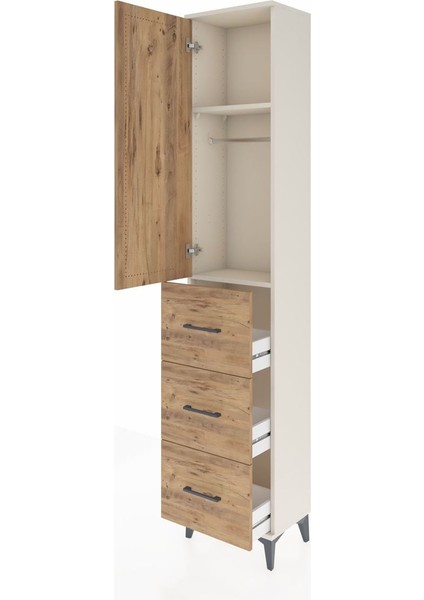 Arges Dolap 2 Raflı 3 Çekmeceli Tek Askılı 44X30X221 Aytaşı-Çam fırsatları