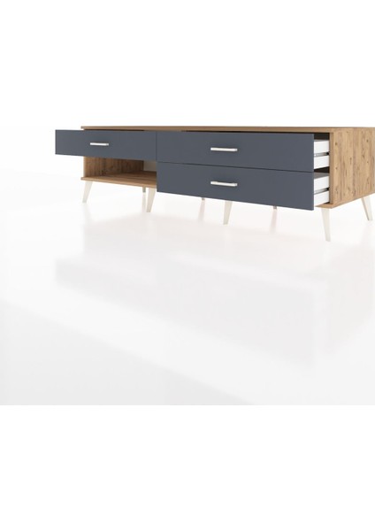 Kronos Tv Ünitesi 3 Çekmeceli 176X59X51 Çam-Çam/antrasit modelleri