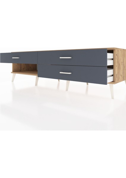 Kronos Tv Ünitesi 3 Çekmeceli 176X59X51 Çam-Çam/antrasit fırsatları