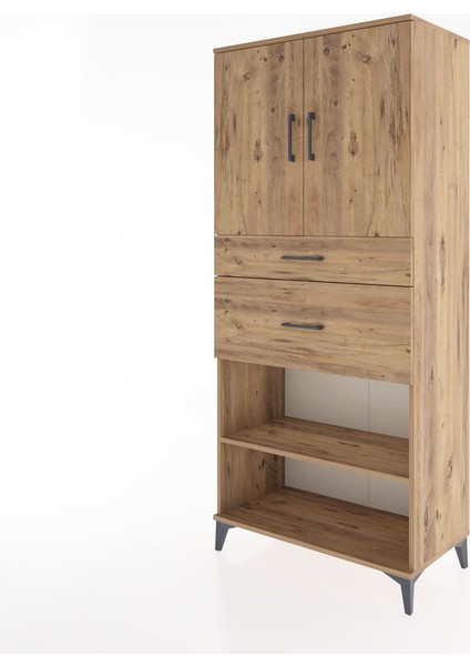 Hyperion Dolap 4 Raflı 2 Çekmeceli 2 Kapaklı 88X44X195 Çam-Çam modelleri