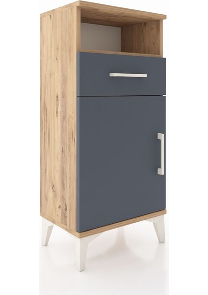 Arges Komodin 2 Raflı Tek Çekmeceli Tek Kapaklı 44X30X96 Çam-Antrasit fiyatları