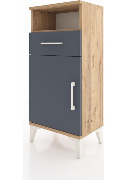 Arges Komodin 2 Raflı Tek Çekmeceli Tek Kapaklı 44X30X96 Çam-Antrasit modelleri