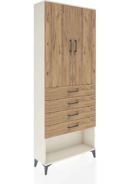 Arges Dolap 3 Raflı 4 Çekmeceli 2 Kapaklı 88X30X221 Aytaşı-Çam fiyatları