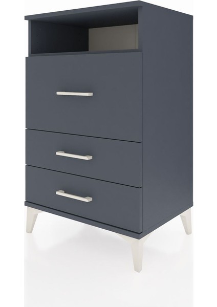 Hyperion Komodin Tek Raflı 3 Çekmeceli 60X44X96 Antrasit-Antrasit modelleri