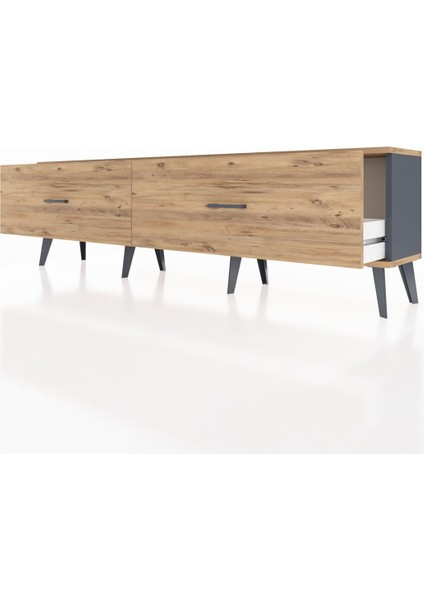 Arges Tv Ünitesi 2 Çekmeceli 176X30X51 Antrasit-Çam/çam fırsatları