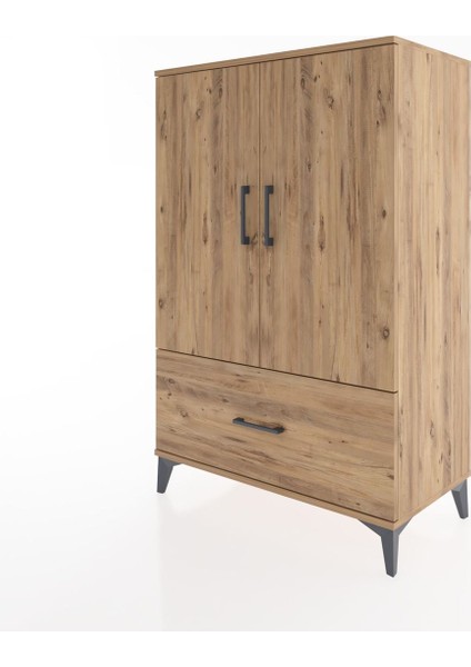 Hyperion Dolap 3 Raflı Tek Çekmeceli 2 Kapaklı 88X44X134 Çam-Çam modelleri