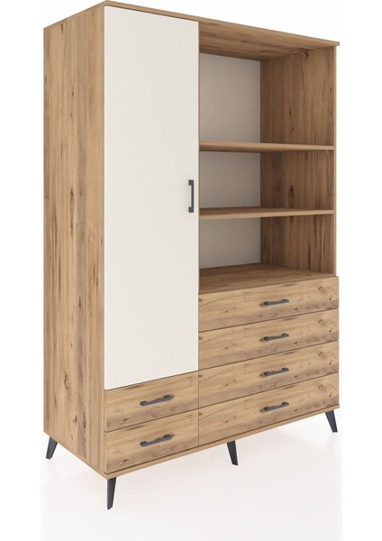 Kronos Dolap 7 Raflı 6 Çekmeceli Tek Kapaklı 132X59X195 Çam-Aytaşı/çam fiyatları