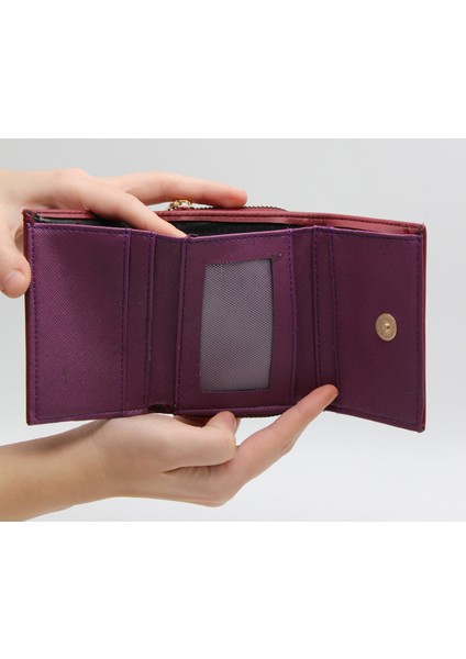 Bordo Bozuk Para Gözlü Bol Kartlıklı Mini Kadın Cüzdanı indirimleri