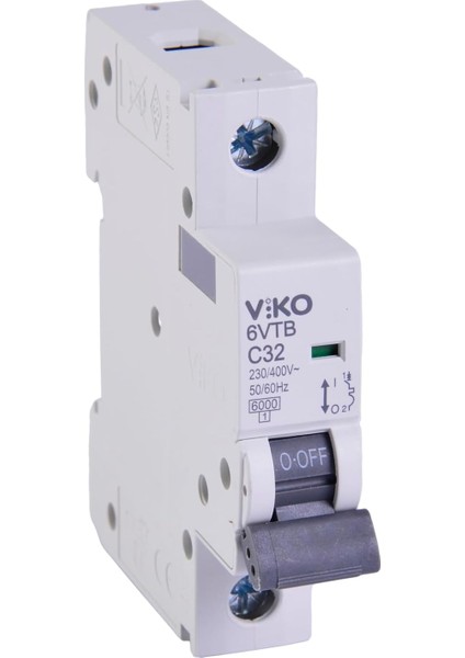 6VTB-1C32 Otomatik Sigorta 6ka C Tipi 1 Kutup 32A