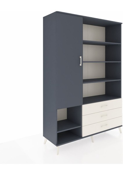 Hyperion Dolap 9 Raflı 3 Çekmeceli Tek Kapaklı 132X44X195 Antrasit-Antrasit/aytaşı fiyatları