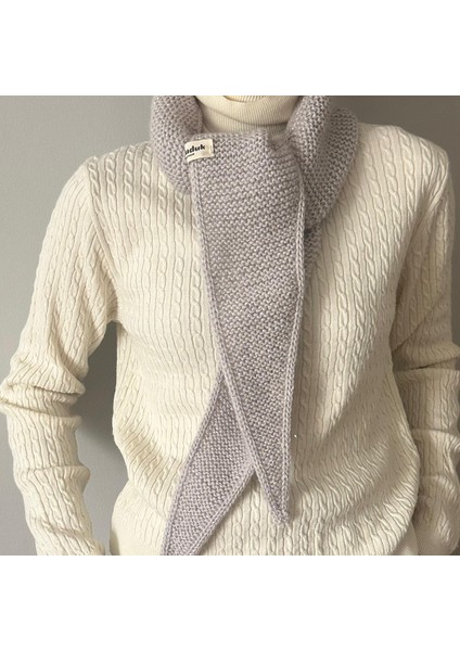 Sophie Örgü Eşarp Fular Şal Pfdkf4 Simli Gri