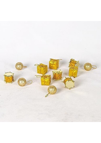 Yılbaşı Topu Aranjman Ağaç Süsü 13'lü Set Dore 3 Cm. modelleri