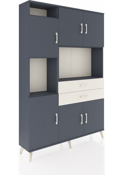 Arges Dolap 8 Raflı 2 Çekmeceli 6 Kapaklı 132X30X195 Antrasit-Antrasit/aytaşı fiyatları