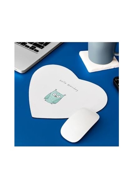 Sendromsuz Pazartesi Hediyesi Minimal Tasarımlı Kalp Mouse Pad - Fare Altlığı modelleri