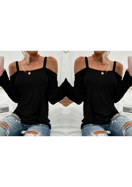 Kadın Uzun Kollu Askılı Viskon Bluz modelleri