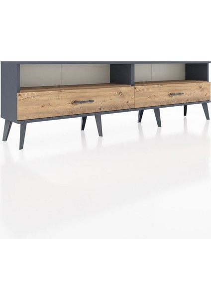 Arges Tv Ünitesi 2 Raflı 2 Çekmeceli 176X30X51 Antrasit-Çam/çam fiyatları