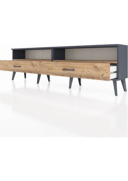 Arges Tv Ünitesi 2 Raflı 2 Çekmeceli 176X30X51 Antrasit-Çam/çam fırsatları