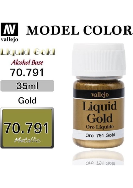 70791 35 Ml. (212) Gold (Alcohol Based), Metal Pigmentli Alkol Bazlı Model Boyası