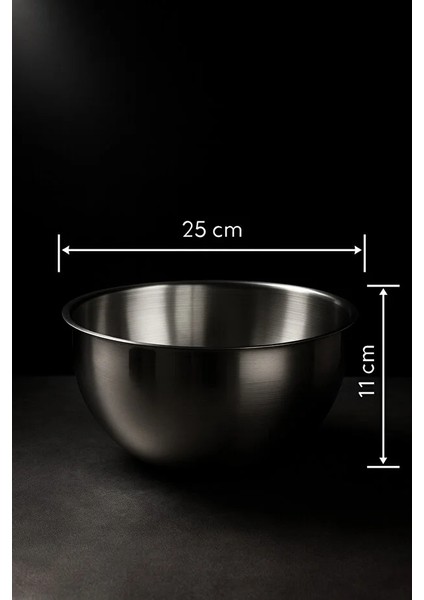 Paslanmaz Çelik Derin Çırpma ve Karıştırma Kasesi – Mutfak Karıştırma Kabı, Kek ve Pasta Karıştırma