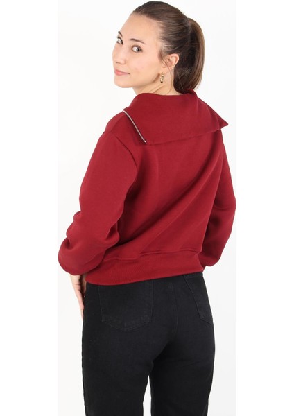 2512 Geniş Yaka Fermuarlı Sweat modelleri